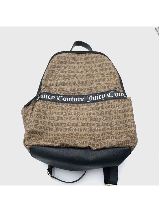 Juicy Couture Backpack Brown Monogram Logo Mini Backpack Black Trim main image 4